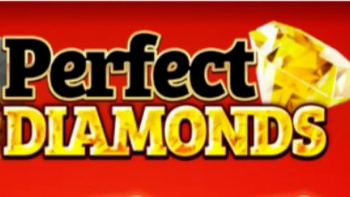 Tampilan visual mesin slot 5 Perfect Diamonds dengan simbol berlian dan angka 7
